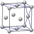 schematisches Bild einer kubisch-flächenzentrierten elementarzelle