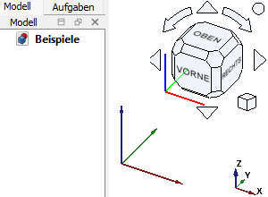 Screenshot eines globalen Koordinatensystemens