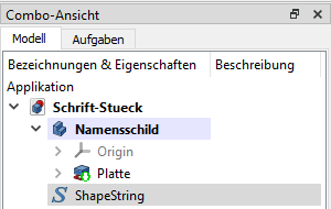 Screenshot ShapeString in der Baumansicht