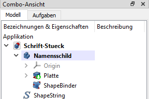 Screenshot ShapeString in der Baumansicht