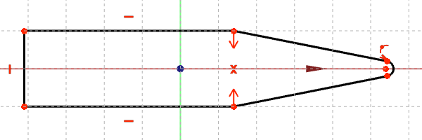 Screenshot geometrisch eingeschränkte Skizze