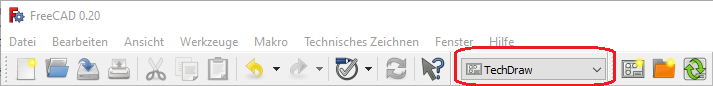 TechDraw starten in der Menüleiste