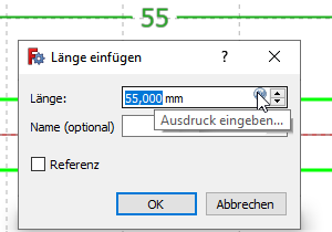 Screenshot Maske Länge einfügen